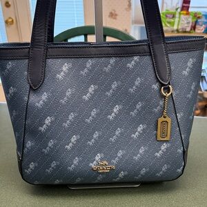 Coach Navy and Gray Signature Tote